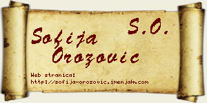 Sofija Orozović vizit kartica